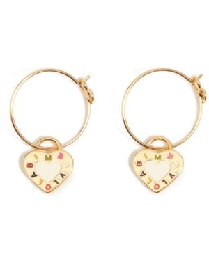 Bimba Y Lola Heart Drop Earrings - Metallic
