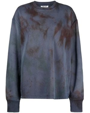 Stain Shade Tie-Dye Print Sweatshirt - Blue
