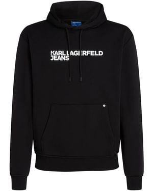 KARL LAGERFELD Logo-Print Hoodie - Black