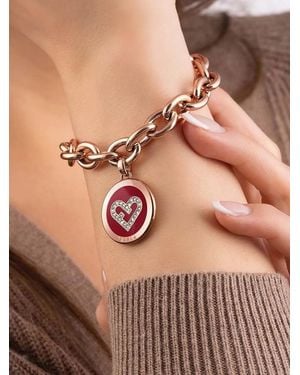 Furla Pulsera de cadena con charm de corazón - Marrón