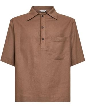 Hevò Patch-Pocket Polo Shirt - Brown