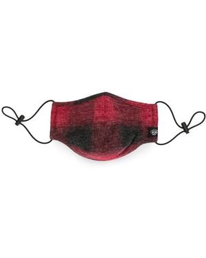 Mostly Heard Rarely Seen Check Print Face Mask - Red