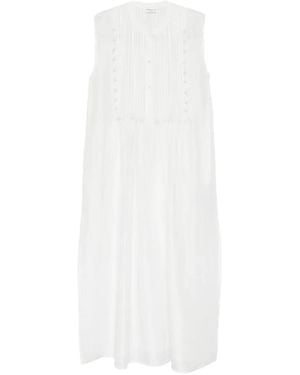 P.A.R.O.S.H. Robe Longue À Taille Froncée - Blanc