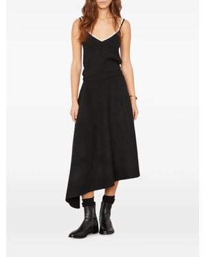 Officine Generale Asymmetric Panelled Midi Skirt - Black