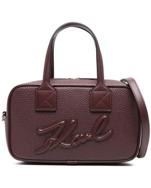 Karl Lagerfeld Logo-Embossed Tote Bag - Purple