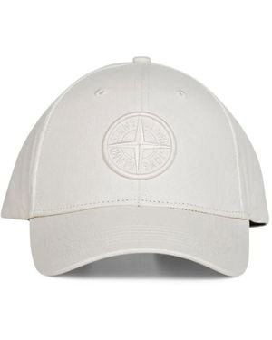 Stone Island Cap With Embroidered Compass Logo - White