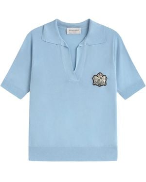 ERMANNO FIRENZE Poloshirt Mit Logo-Stickerei - Blau