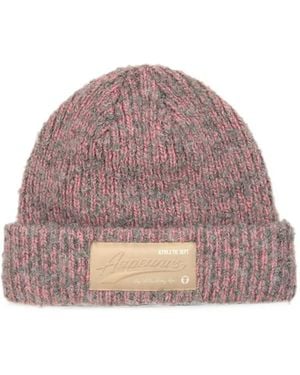 Aape By A Bathing Ape Logo-Patch Ribbed-Cuff Beanie Hat - Pink