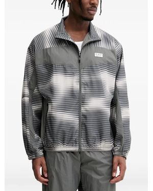 EA7 Gradient-Print Panelled Jacket - Grey