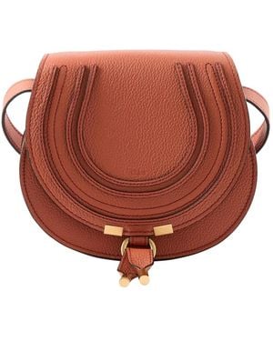 Chloé Marcie Leather Shoulder Bag - Brown