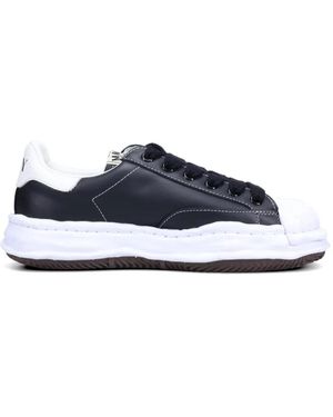 Maison Mihara Yasuhiro Blakey Leather Trainers - Blue