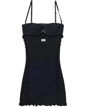 Gcds Medusa Ruffle-Trimmed Mini Dress - Black
