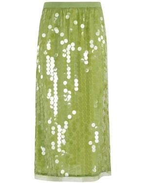 Semicouture Iris Sequin-Embellished Midi Skirt - Green