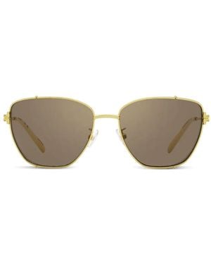 Tory Burch 6105 Metal-Frame Geometric Sunglasses - Metallic