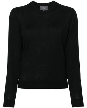 Bompard Extrafeiner Pullover Mit Rundem Ausschnitt - Schwarz