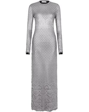 Rabanne Metallic Knitted Maxi Dress - Grey