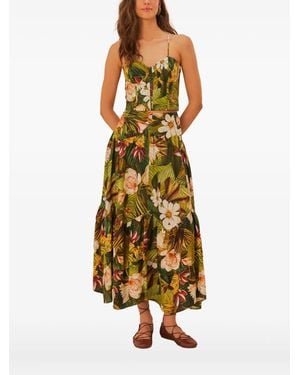 FARM Rio Botanical Forest-Print Crop Top - Yellow