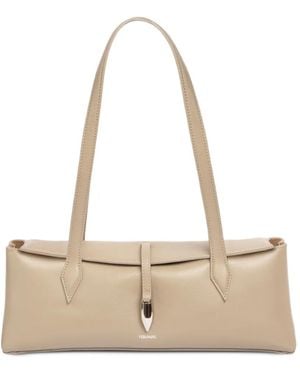Vera Wang East-West Leather Shoulder Bag - Natural