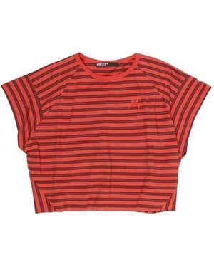 Bimba Y Lola Striped Embroidered T-Shirt
