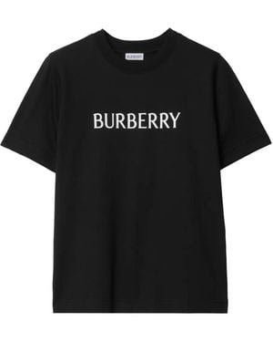Burberry Logo Cotton T-Shirt - Schwarz