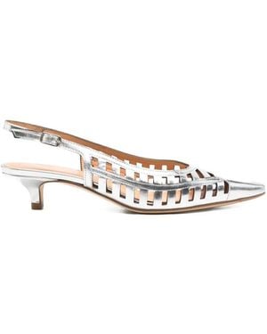 Julie Dee Cut-Out Court Shoes - White