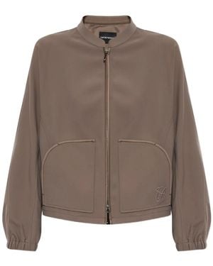 Emporio Armani Zipped Blouson Jacket - Brown