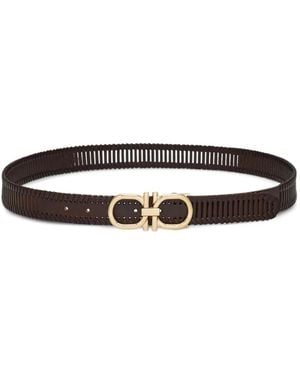 Ferragamo Verstelbare Gancini Riem - Wit