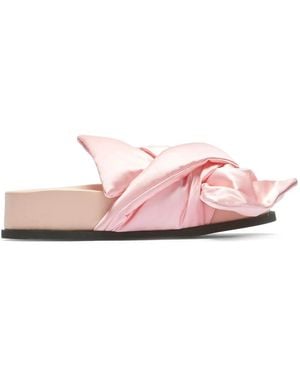 N°21 Bow Silk-Satin Platform Sandals - Pink