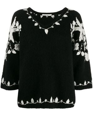 Mes Demoiselles Embroidered Design Jumper - Black