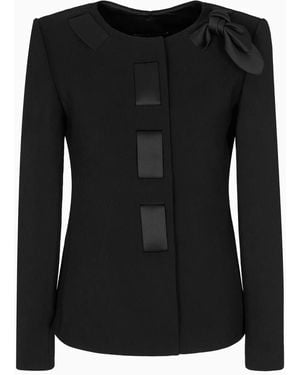 Emporio Armani Satin Insert Jacket - Black