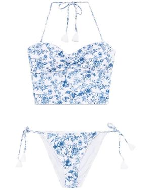 DAZE DAYZ Bikini Tipo Bandeau Con Estampado Floral - Azul