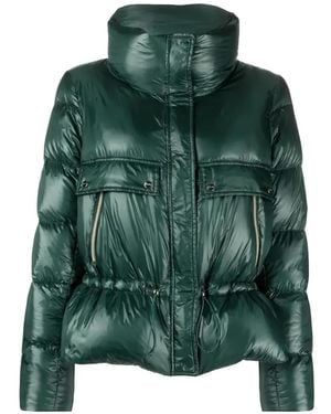 Herno Peplum Padded Jacket - Green
