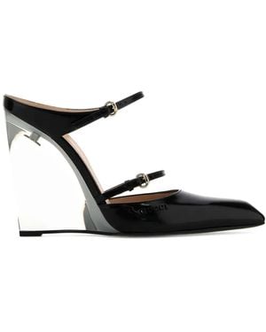 Gucci 110Mm Transparent Heel Mules - Black