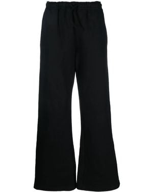 032c Logo-Print Flared Track Trousers - Black