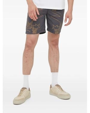 Desigual Graphic Print Shorts - Grey