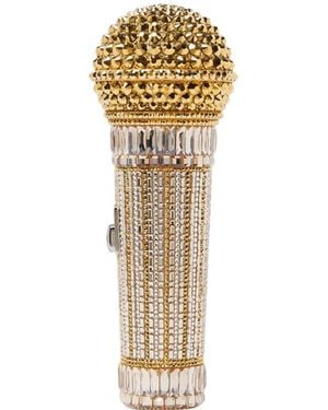 Judith Leiber Microphone Diva Crystal-Embellished Mini Bag - Metallic