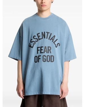 Fear Of God Campus 90's Logo-Print T-Shirt - Blue