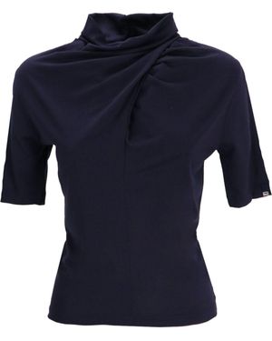 Herno Gathered Neck Blouse - Blue