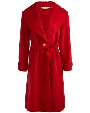 Alice + Olivia Drew Shawl-Collar Coat - Red