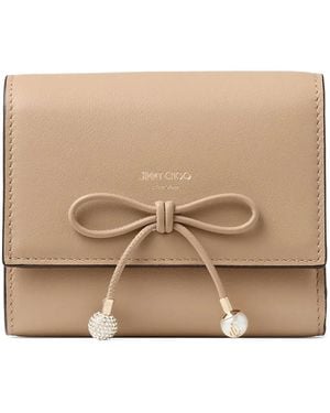 Jimmy Choo Marinda Bow-Detail Wallet - Natural
