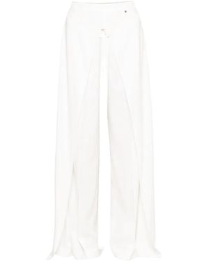Nissa Layered Wide-Leg Trousers - White