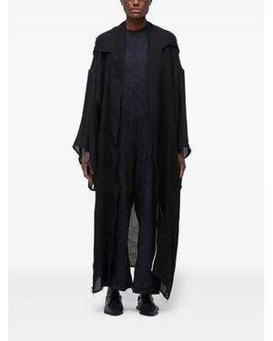 Osklen Hooded Frayed Coat - Black