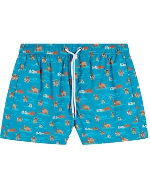 Sundek X Pelo Foundation Badeshorts Mit Hunde-Print - Blau