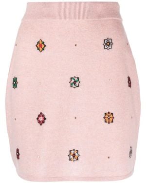 Barrie Falda Recta Con Motivo Floral - Rosa