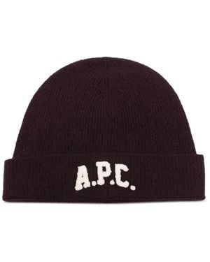 A.P.C. Axel Beanie mit Logo-Stickerei - Rot