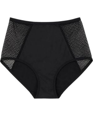 Yasmine Eslami Lou Mesh-Panel Briefs - Black