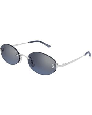 Cartier Occhiali Da Sole Con Montatura Ovale A Giorno - Bianco