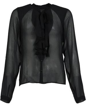 P.L.N. Ruffled Mist Shirt - Black