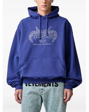 Vetements Sudadera Anithate Con Capucha Y Efecto Envejecido - Azul