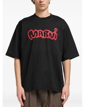 Marni T-Shirt Aus Jersey - Schwarz